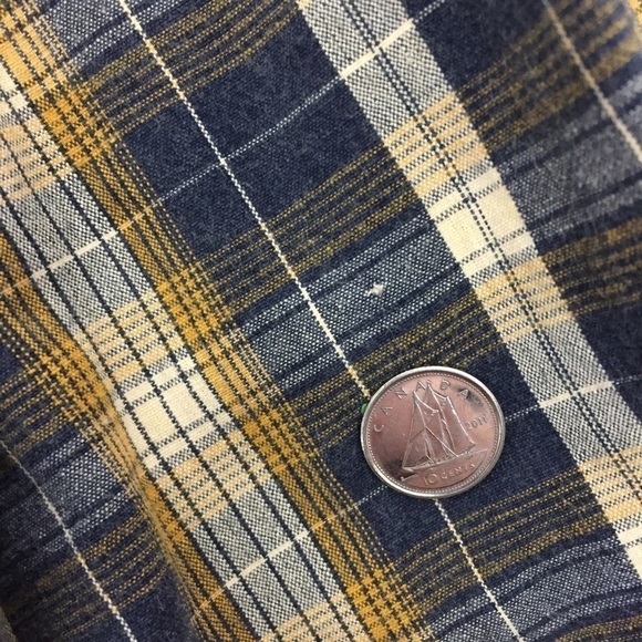 US Expedition Plaid Shirt Mens XL Long Sleeve Button Up Cotton Blue and Mustard - Picture 9 of 12